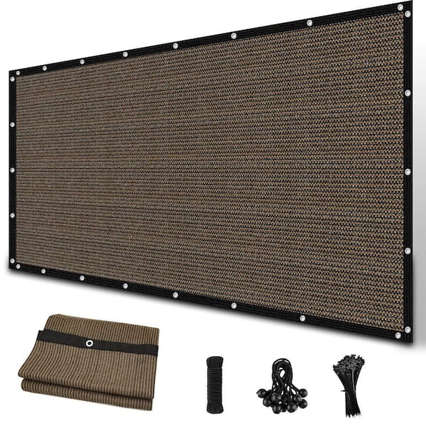 OGETFUUR 6 ft. x 12 ft. Mocha 90% Sun Shade Cloth with Grommets, Canopy Privacy Screen, Pergola Replacement Shade Cover