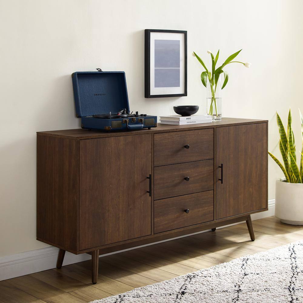 Lucas Walnut Mid-Century Modern Sideboard with Drawers