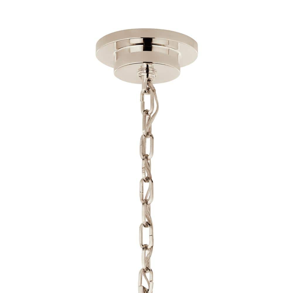 Polished Nickel 8-Light Candle Ring Chandelier