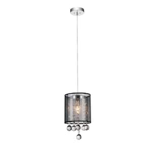 Radiant 1 Light Drum Shade Mini Pendant With Chrome Finish