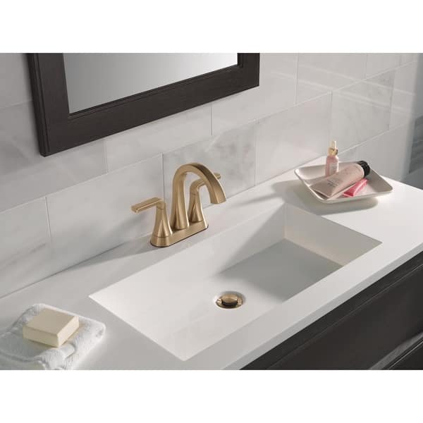 Delta Lineax Gold 4 in. Centerset Double Handle Bathroom Sink