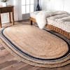 nuLOOM Rikki Braided Border Jute Off-White 6 ft. x 9 ft. Farmhouse Area Rug  TADR04A-609 - The Home Depot