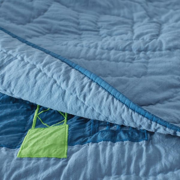Company Kids Construction Trucks Blue Multi Cotton Standard Sham