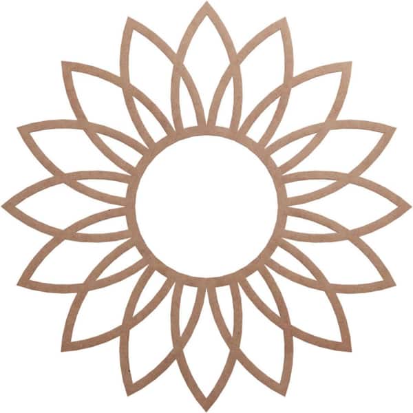 Ekena Millwork 28 in. x 9.625 in. x 0.25 in. Wood Medallion Moulding