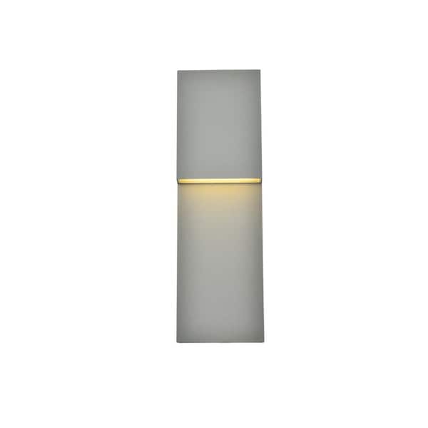 PRIVATE BRAND UNBRANDED Timeless Home 1-Light Rectangular Silver LED Outdoor Wall Sconce