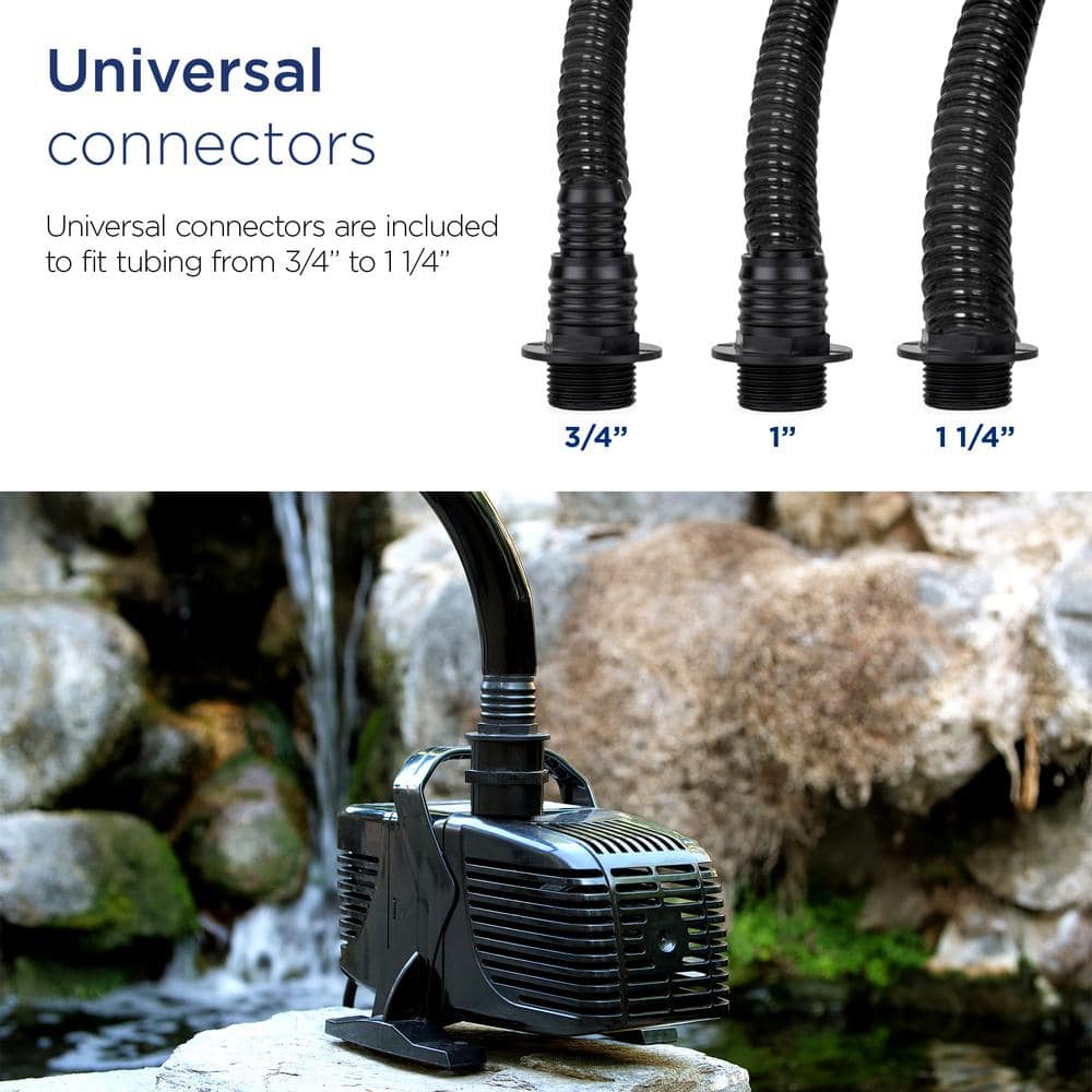 Black Submersible Water Pump with 33' Cord for Fountains & Ponds