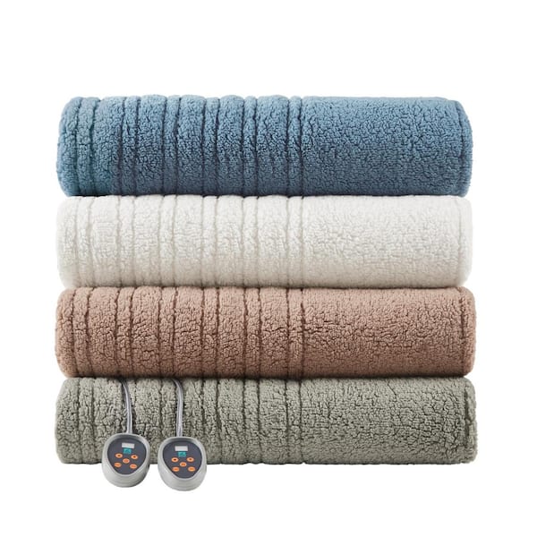 Sherpa Grey Berber King Electric Blanket