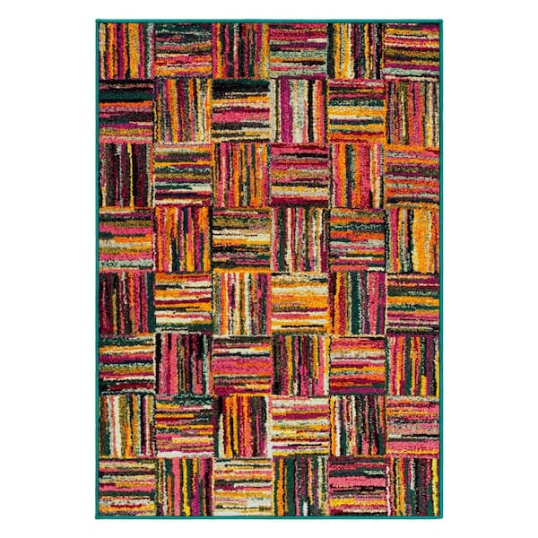 SUPERIOR Twila Green 8 ft. x 10 ft. Modern Geometric Patchwork Area Rug ...