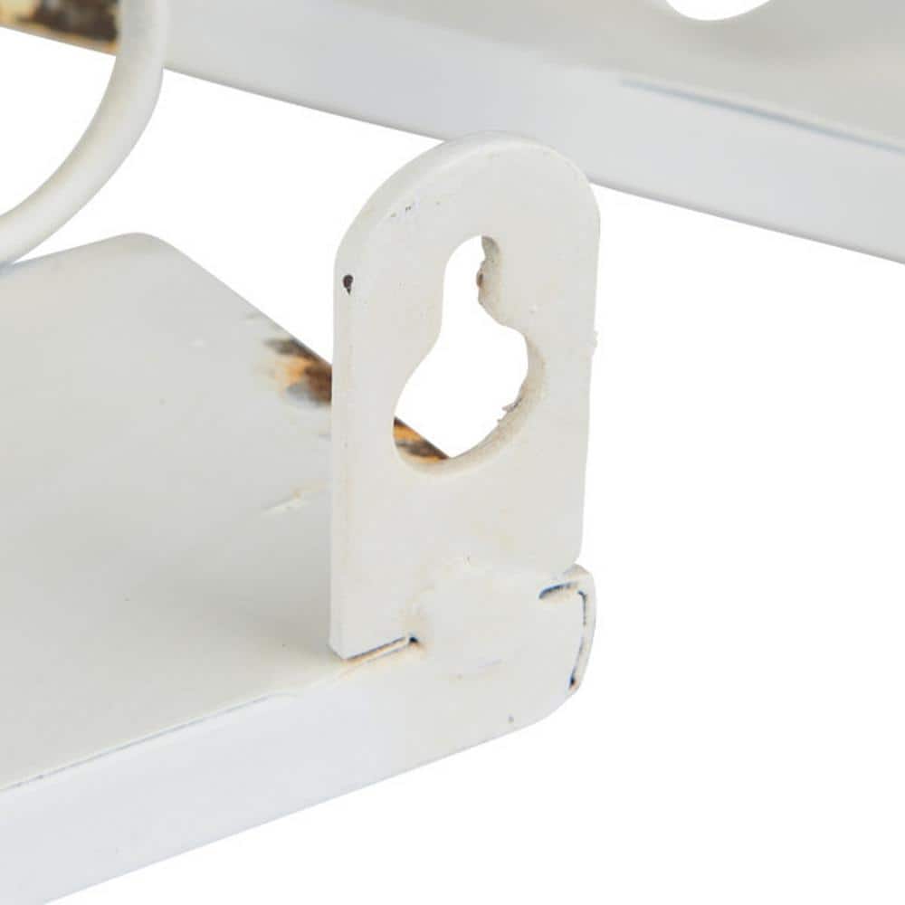 Elegant White Iron Decorative Wall Ledge Set of 4