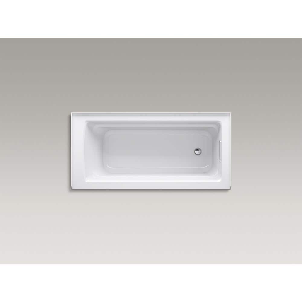 Archer 66" White Acrylic Alcove Soaking Tub with Right-Hand Drain