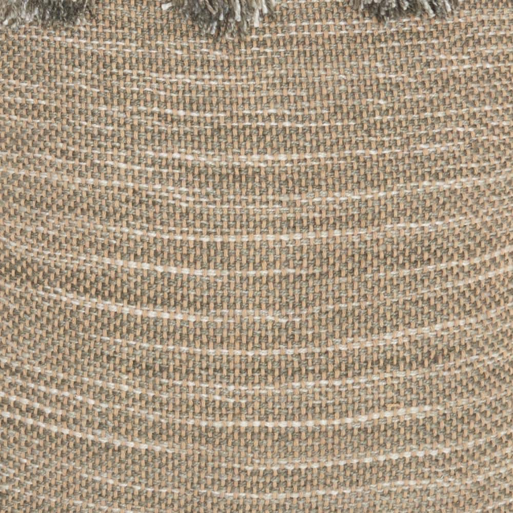 Charcoal Gray Linen-Textured Lumbar Throw Pillow with Tassels, 13"x33"