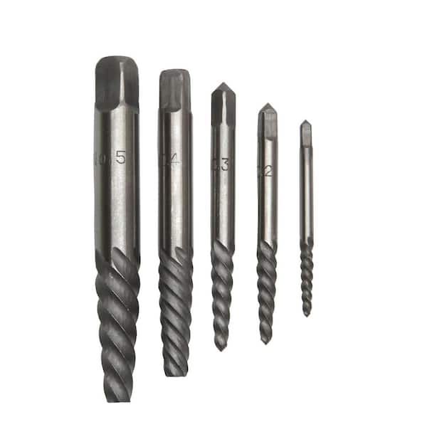 Drill America Carbon Steel Screw Drill Bit Extractor Set with 5-Extractors,  Sizes #1 - #5 (5-Pieces) DEWEZS1-5 - The Home Depot