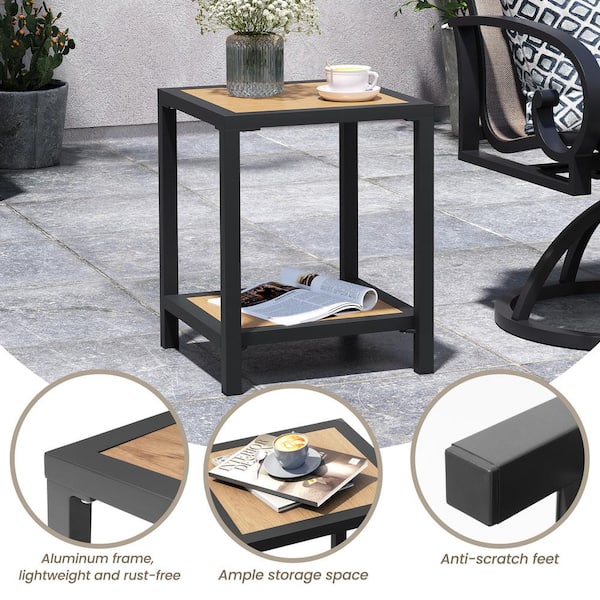 Crestlive Products Black 15.75 in. Square Aluminum Outdoor Crestlive Products Black 15.75 in. Square Aluminum Outdoor