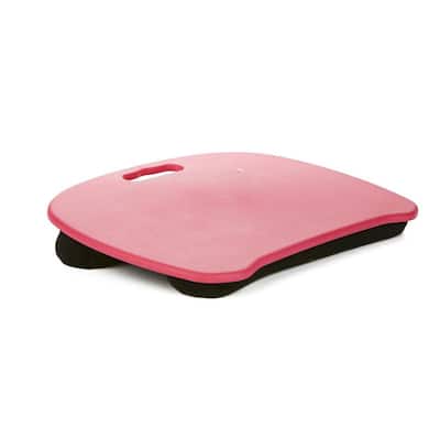 Portable Laptop Lap Desk with Handle, Monitor Holder, Laptop Lap Holder, Built-in Cushion for Comfort, Pink