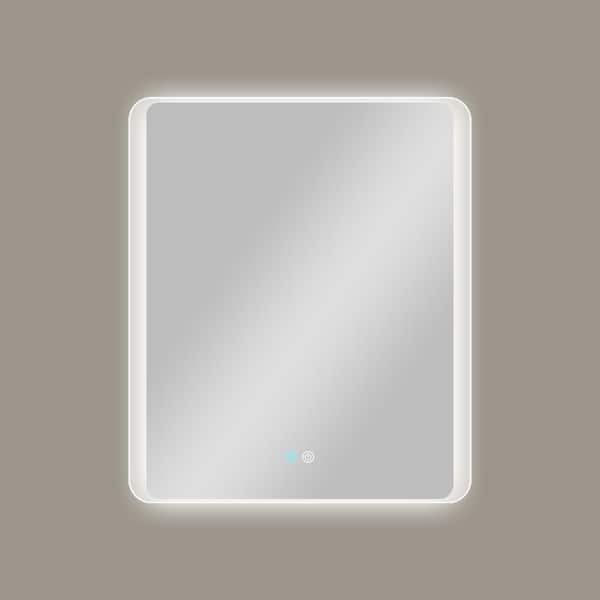 Unbranded 30 in. W x 36 in. H LED Rectangular Frameless Wall Bathroom Vanity Mirror Touch Control in White