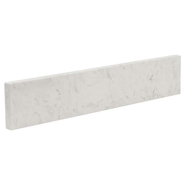 A&A Surfaces 21 in. Engineered Marble Vanity Sidesplash in Carrara Sky
