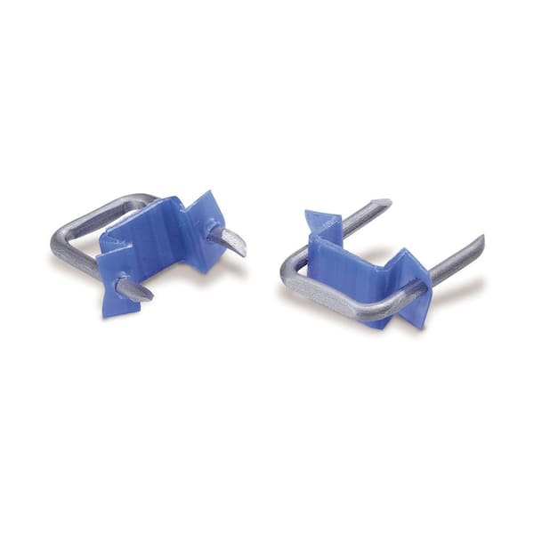 Gardner Bender 1/2 in. Plastic Insulated Staples for 14/2 and 12/2 Cable, Blue (100-Pack)