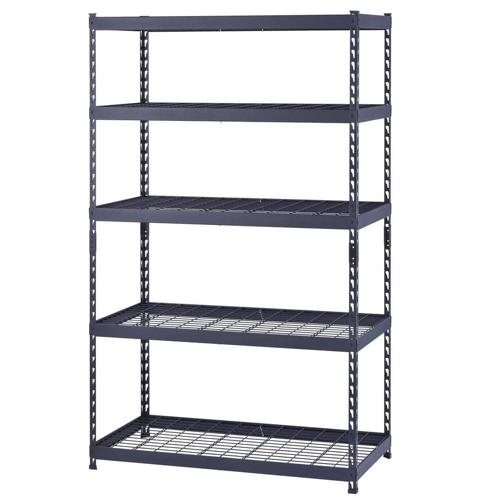 Husky Heavy-Duty 5-Shelf Steel Garage Storage Shelving Unit in Black 48 ...