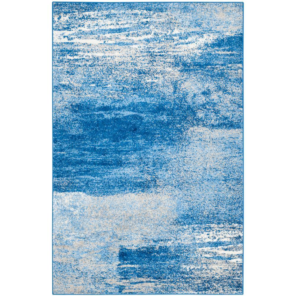 Adirondack Silver/Blue Solid Color 5 ft. x 8 ft. Distressed Area Rug price history on PriceWatchPro