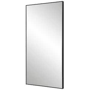 20 in. W x 40 in. H Wooden Frame Black Wall Mirror