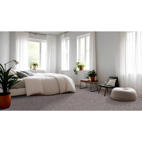 Cherry On Top II Tumbleweed Gray 56 oz. Solution Dyed Polyester Texture Carpet - Installation Required