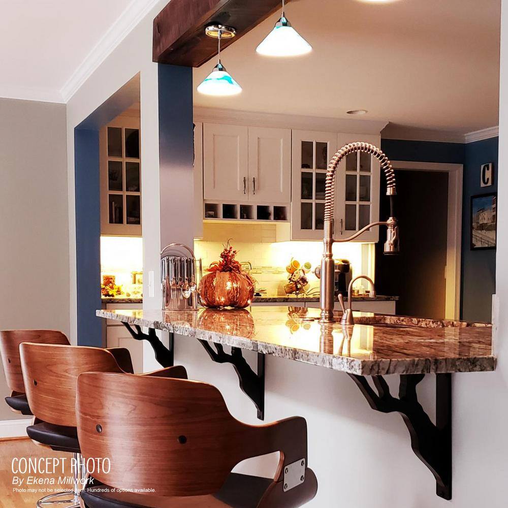 Bradford Black Powder Coated Wrought Iron Countertop Bracket