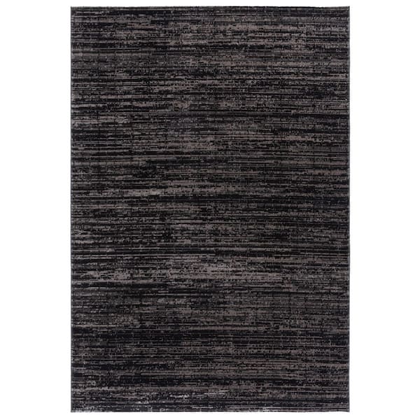 Mila 8 ft. x 10 ft. Brown/Black Distressed Abstract Area Rug