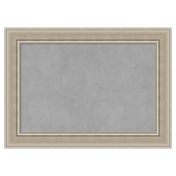 Amanti Art Mezzo Silver 22 in. x 16 in. Framed Magnetic Board