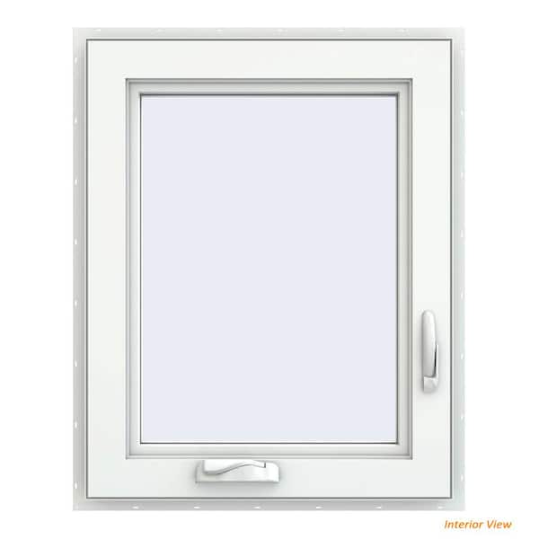 JELD-WEN 24 in. x 30 in. V-4500 Series Bronze FiniShield Vinyl Right-Handed Casement Window with Fiberglass Mesh Screen