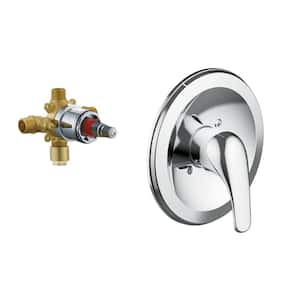 Middleton II Transitional 1-Handle Wall Mount Shower Trim Kit in Polished Chrome (Valve Included)