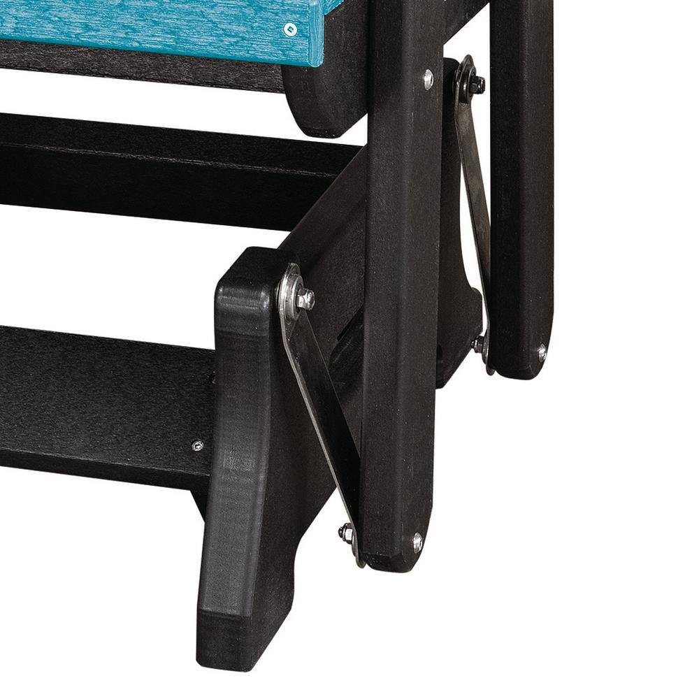 Amish-Crafted Aruba Blue & Black Double Glider with Center Table