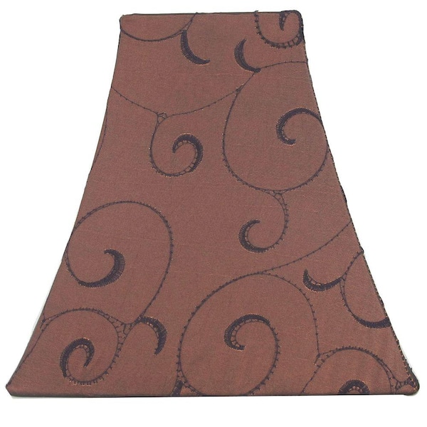 Hampton Bay Mix and Match Burnt Orange with Embroidery Square Bell Shade