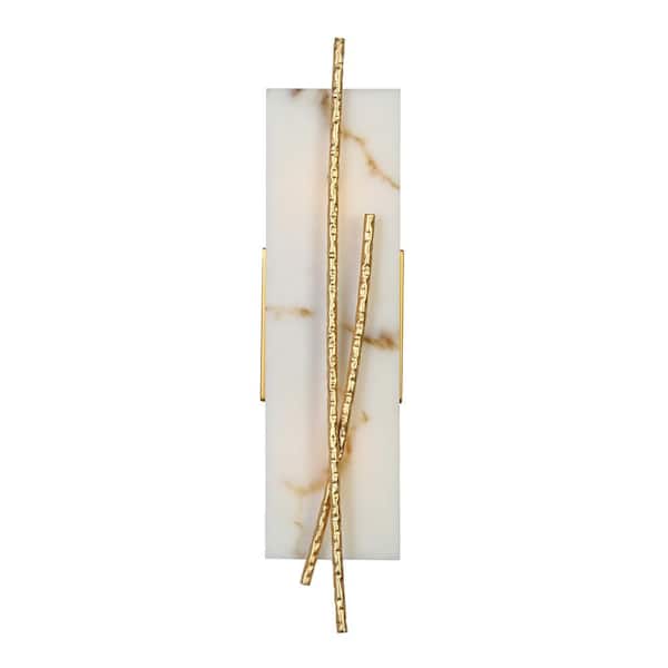 Uolfin 2-Light Brass Wall Sconce with Plate Opal Glass Shade