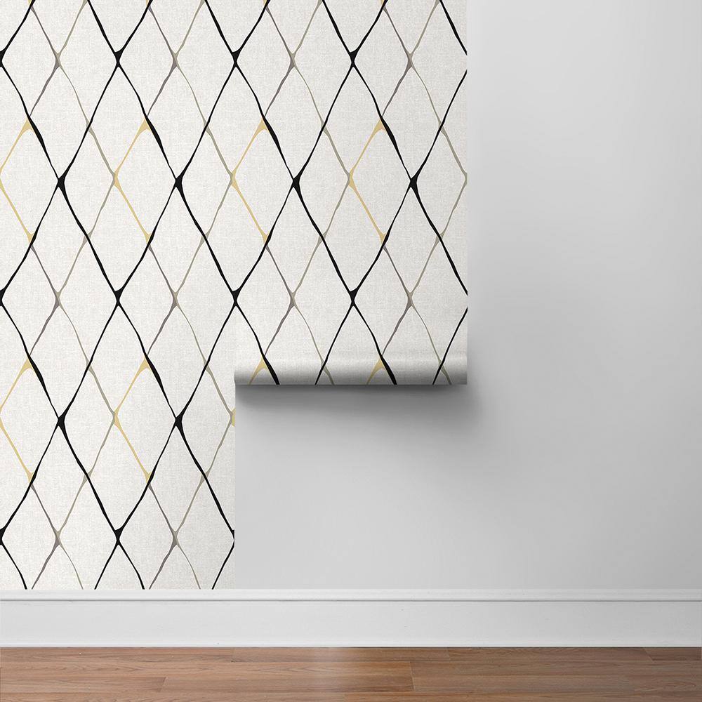 Graphite Diamondlike Geometric Peel and Stick Wallpaper Roll