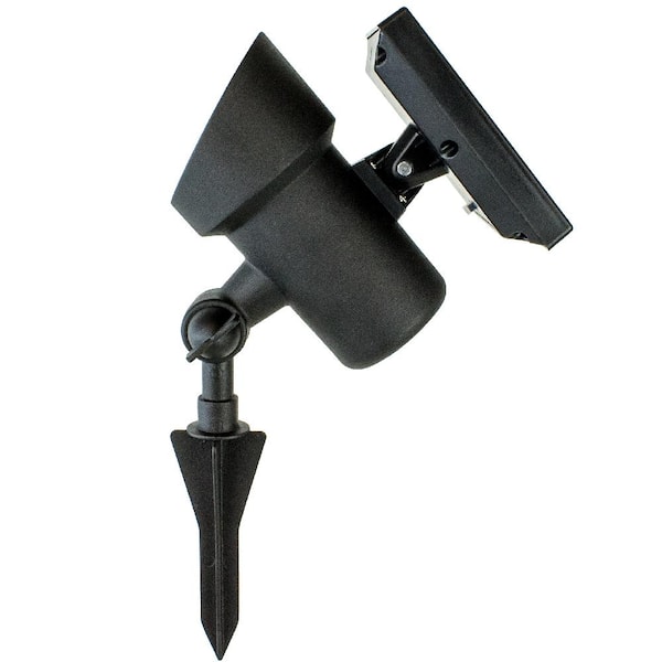 High Lumen Metal Solar Black Outdoor Integrated LED Landscape Spot Light (2-Pack)