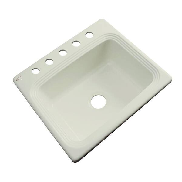 Thermocast Rochester Drop-In Acrylic 25 in. 5-Hole Single Bowl Kitchen Sink in Jersey Cream