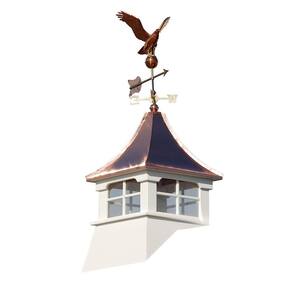 Williamsburg 24 in. x 24 in. x 63 in. Composite Vinyl Cupola with Weathervane