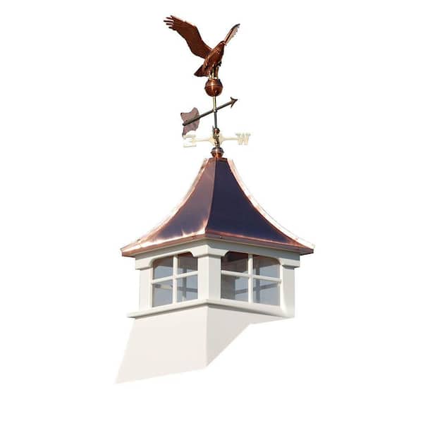 HomePlace Structures Williamsburg 24 in. x 24 in. x 63 in. Composite Vinyl Cupola with Weathervane
