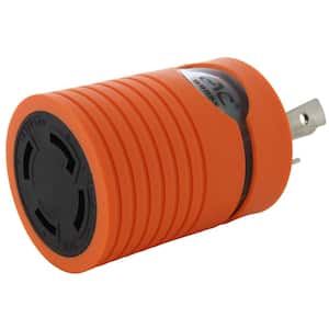 L6-30 Industrial Plug Adapter 30 Amp 250-Volt Locking Plug to L14-30R 30 Amp 4-Prong Locking Female Connector