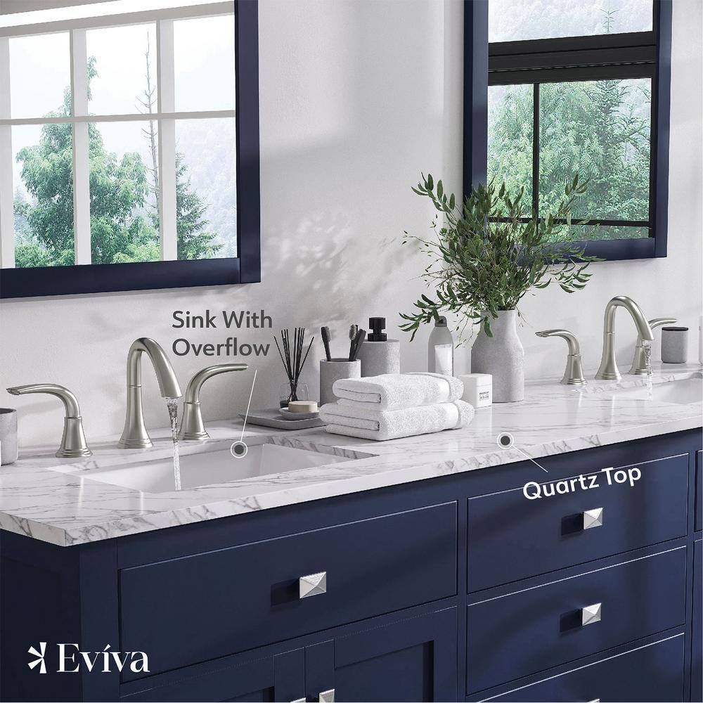 Artemis 60" Blue Double Sink Vanity with Quartz Top