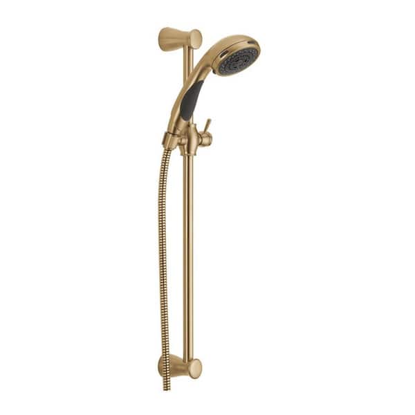 Delta Gold 3-Spray Patterns 2.5 GPM 3.75 in. Wall Mount Handheld Shower Head in Champagne Bronze