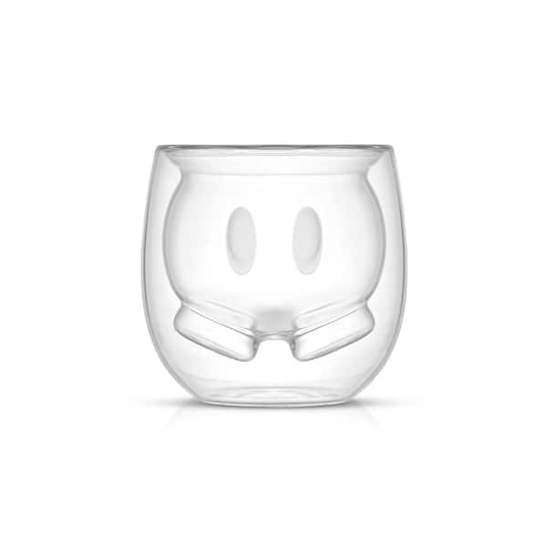 Disney Mickey Pants and Minnie Skirt Lead Free Glass Double Wall Mug, 7. 4 oz. (Set of 2)