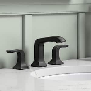 Rubicon 8 in. Widespread Double Handle Bathroom Faucet in Matte Black
