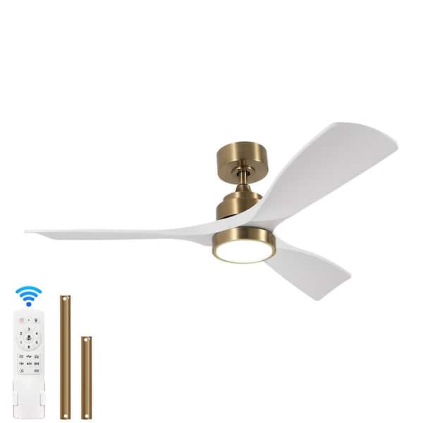 48 in. Gold Indoor Ceiling Fan with Light Remote Control, Quiet DC Motor 3-ABS Blade Ceiling Fans 6-Speed Levels