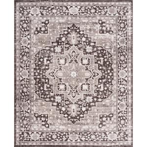 Magic Traditional Brown and Cream 8 ft. x 10 ft. Oriental Indoor Area Rug