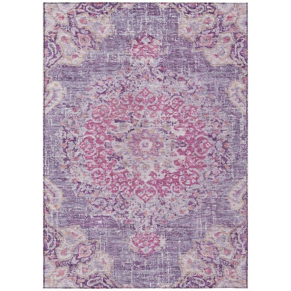 Chantille Machine Washable Indoor/Outdoor Abstract ACN1236 Purple 3 ft. x 5 ft. Area Rug