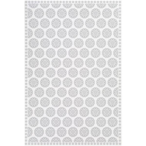 Rosalina Cream/Medium Gray 2 ft. x 4 ft. Indoor Area Rug