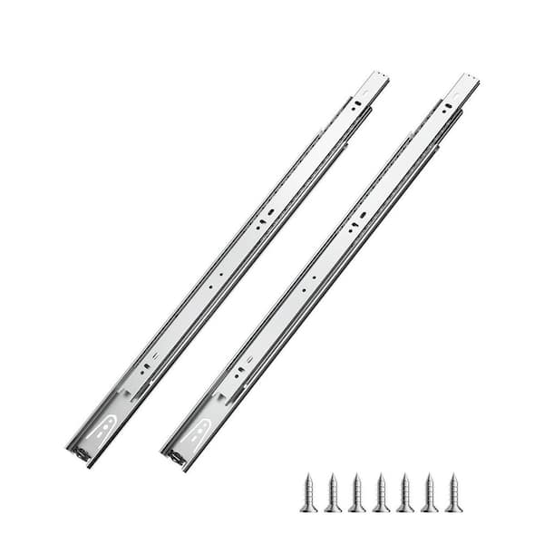 Drawer Slides, 20 in. 10 Pairs Side Mount Cabinet Rails, 100 lbs. Capacity Heavy Duty Drawer Slides Carbon Steel Silver