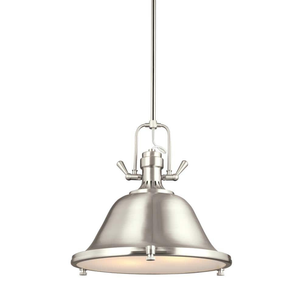 Generation Lighting Stone Street 2-Light Brushed Nickel Pendant with LED  Bulbs 6514402EN3-962 The Home Depot