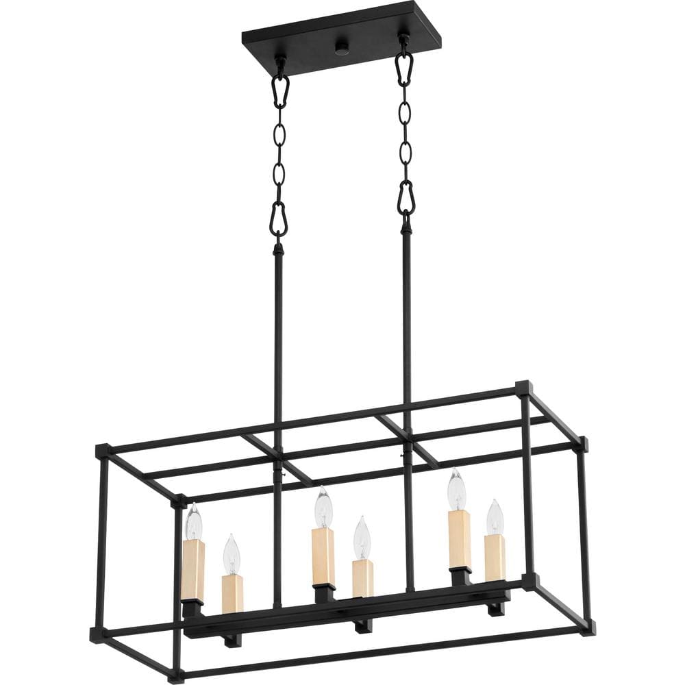 Olympus Noir 6-Light Linear Pendant with Interchangeable Sleeves